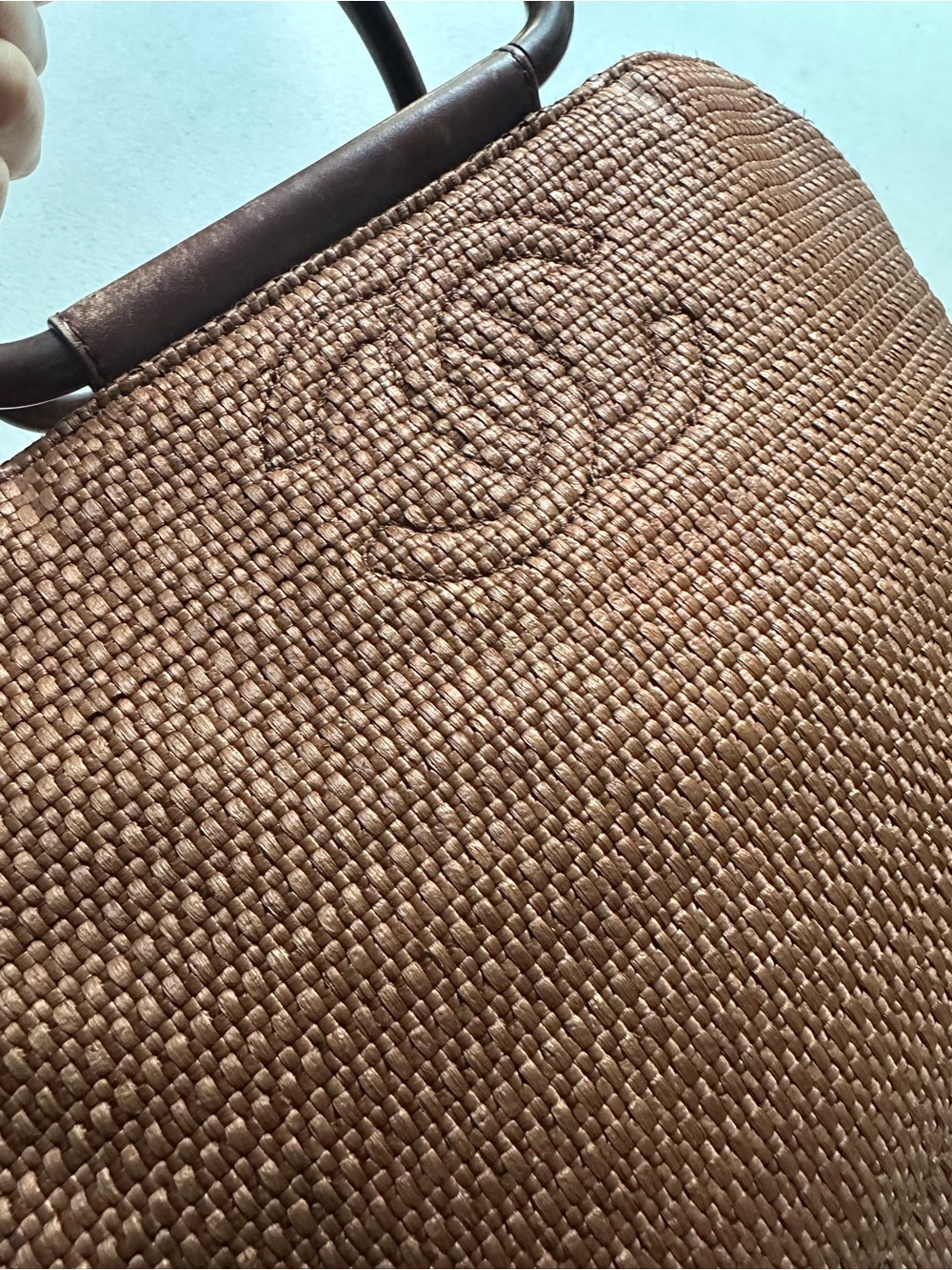 CHANEL Brown Woven Top-Handle Tote - Picture 4 of 16